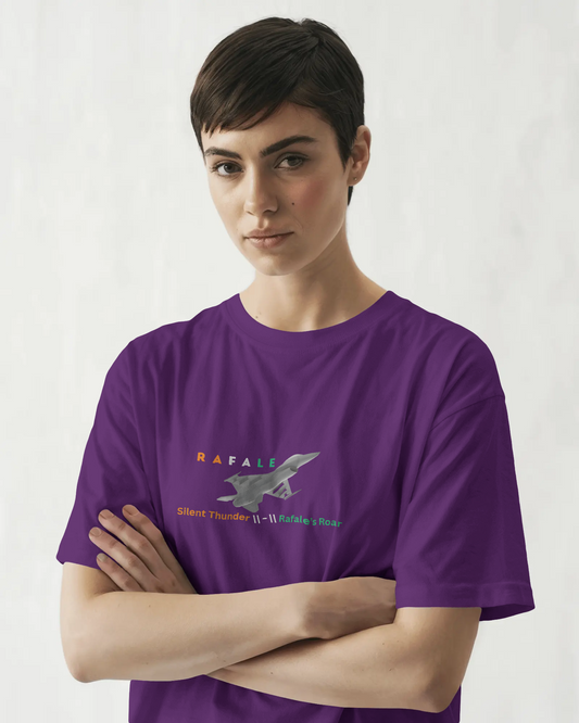 Earth & Thread | Rafale Silent Thunder 100% Cotton Regular Fit T-Shirt - Premium 180 GSM Fighter Jet Graphic Tee