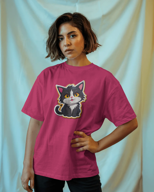Earth & Thread | Cuddly Kitten 100% Cotton Regular Fit T-Shirt - Premium 180 GSM Adorable Pet Graphic Tee