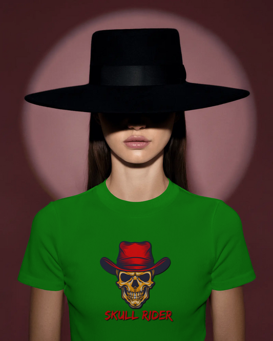 Earth & Thread | Skull Rider 100% Cotton Regular Fit T-Shirt - Premium 180 GSM Edgy Western Graphic Tee