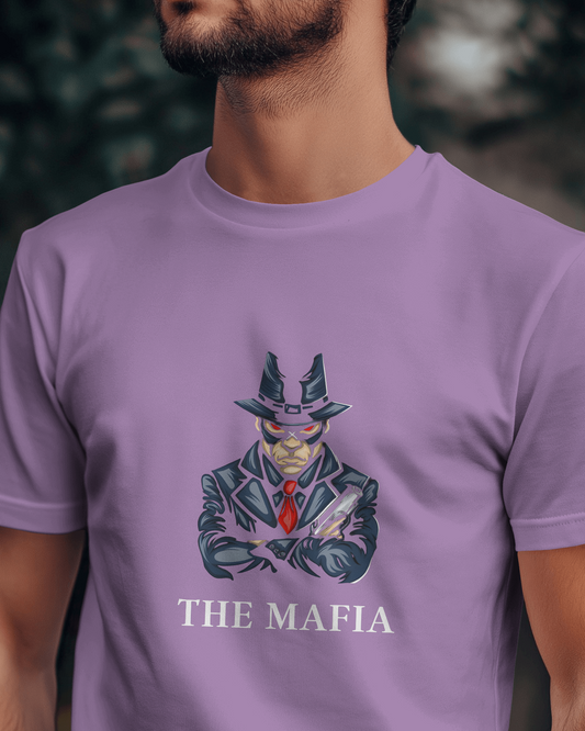 Earth & Thread | The Mafia 100% Cotton Regular Fit T-Shirt - Premium 180 GSM Gangster Persona Graphic Tee