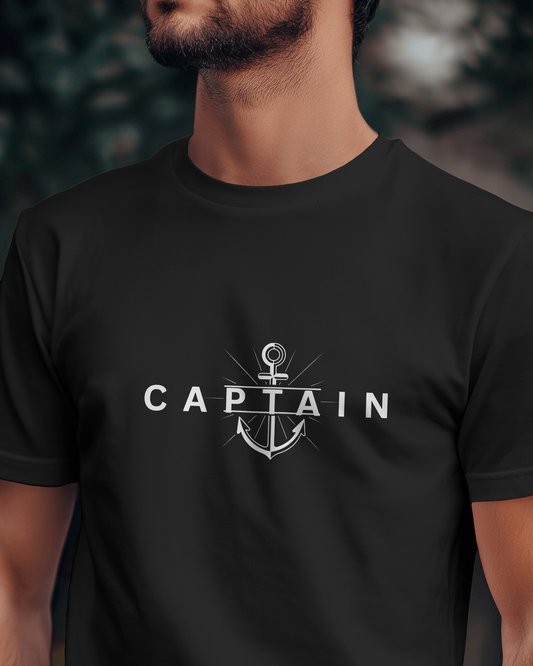 Earth & Thread | Captain 100% Cotton Regular Fit T-Shirt - Premium 180 GSM Nautical Leadership Graphic Tee
