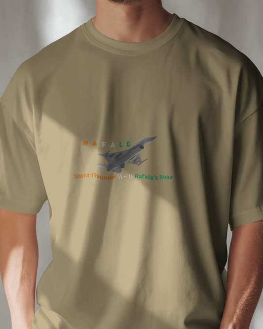 Earth & Thread | Rafale Silent Thunder 100% Cotton Regular Fit T-Shirt - Premium 180 GSM Fighter Jet Graphic Tee