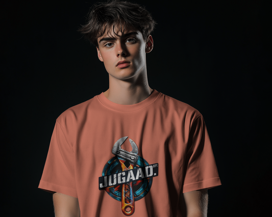 Earth & Thread | JUGAAD. 100% Cotton Regular Fit T-Shirt - Premium 180 GSM Ingenuity Mechanic Graphic Tee