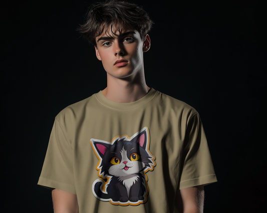 Earth & Thread | Cuddly Kitten 100% Cotton Regular Fit T-Shirt - Premium 180 GSM Adorable Pet Graphic Tee