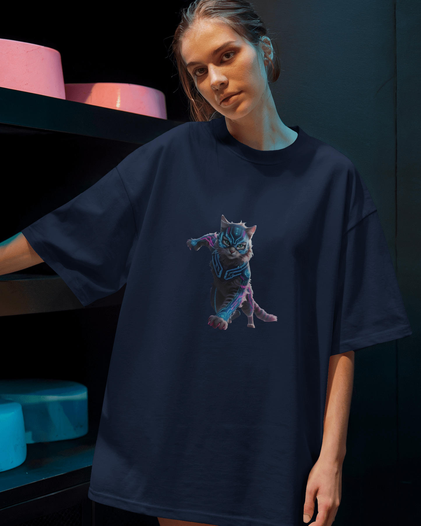 Oversized French Terry – Fierce Feline Tee
