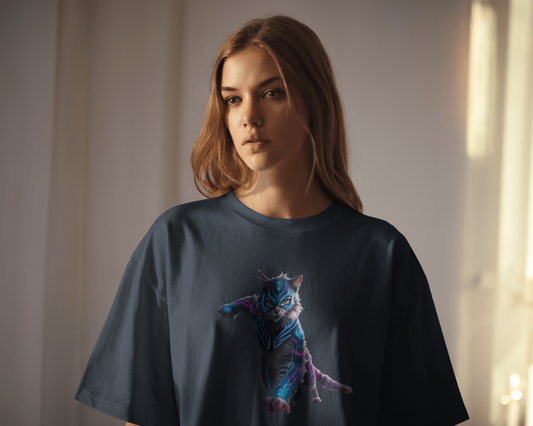 Oversized French Terry – Fierce Feline Tee