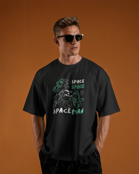 Explore the Cosmos in Oversized Comfort – Spaceman Tee