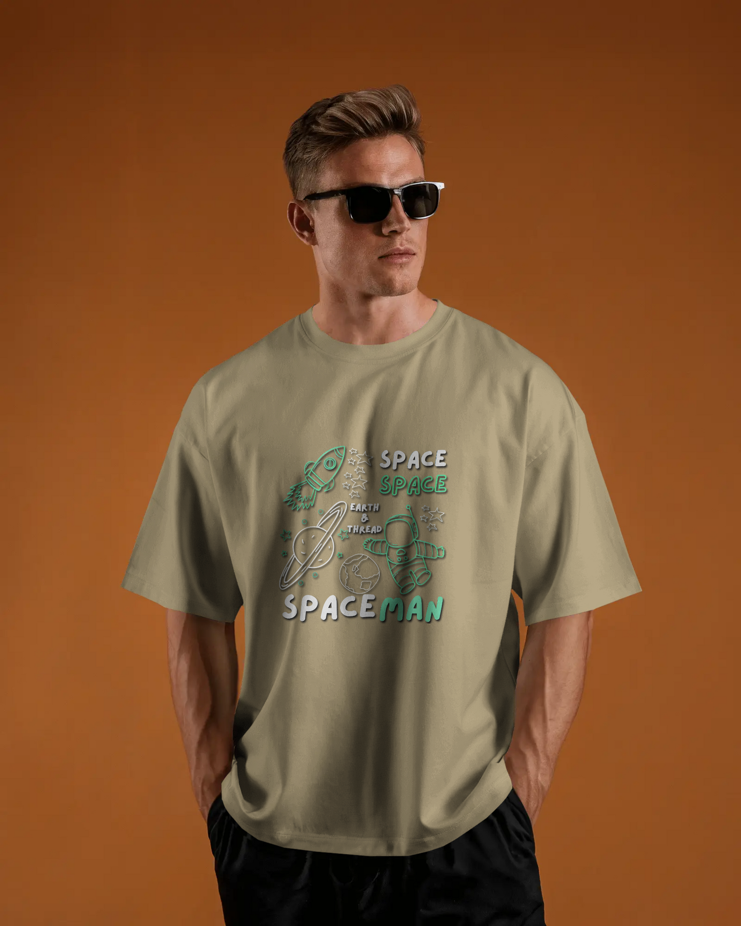 Explore the Cosmos in Oversized Comfort – Spaceman Tee