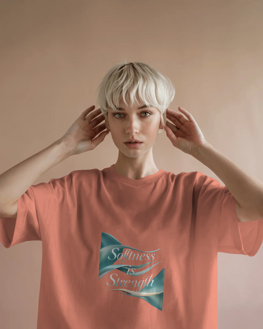 Earth & Thread | Softness Is Strength 100% Cotton Regular Fit T-Shirt - Premium 180 GSM Empowering Tee