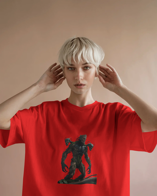 Earth & Thread | Cyber Creature 100% Cotton Regular Fit T-Shirt - Premium 180 GSM Sci-Fi Graphic Tee
