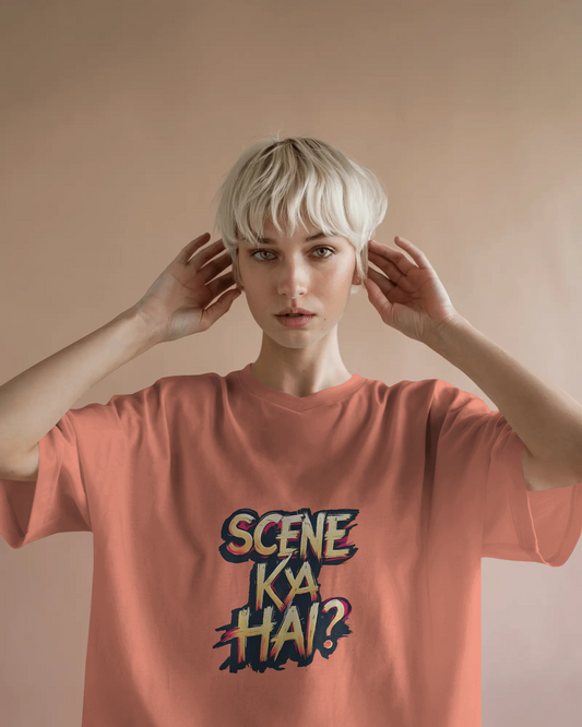 Earth & Thread | SCENE KYA HAI? 100% Cotton Regular Fit T-Shirt - Premium 180 GSM Cultural Tee