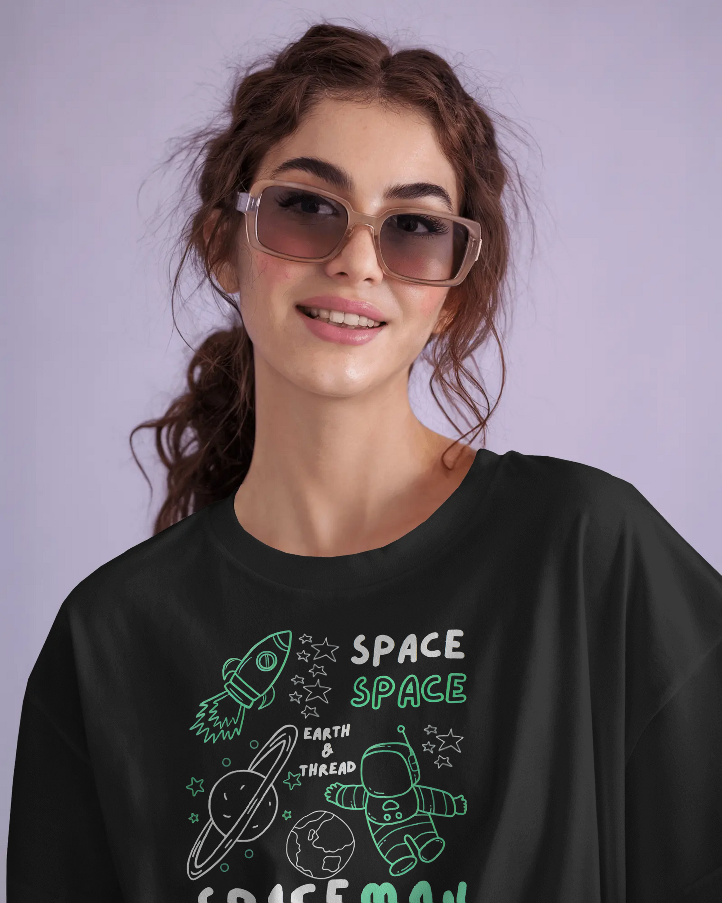 Explore the Cosmos in Oversized Comfort – Spaceman Tee