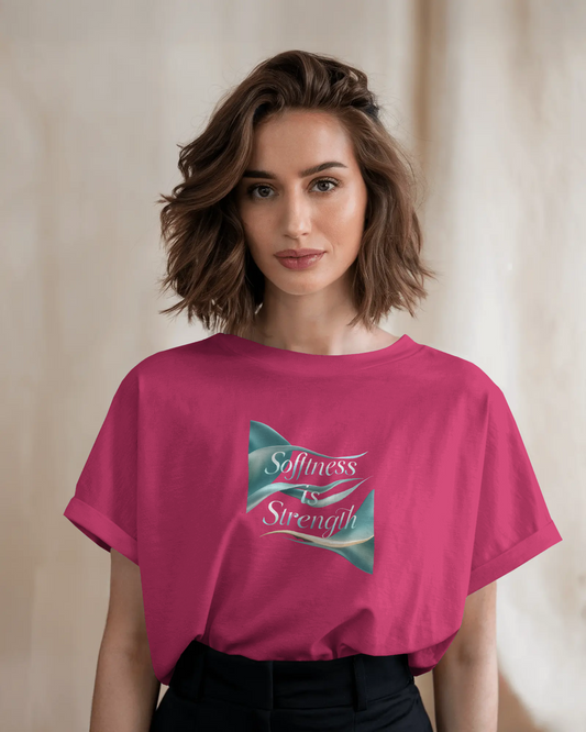 Earth & Thread | Softness Is Strength 100% Cotton Regular Fit T-Shirt - Premium 180 GSM Empowering Tee