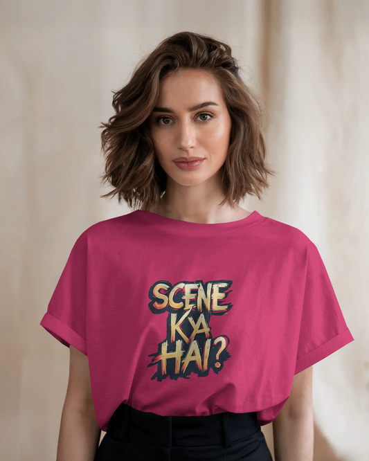 Earth & Thread | SCENE KYA HAI? 100% Cotton Regular Fit T-Shirt - Premium 180 GSM Cultural Tee