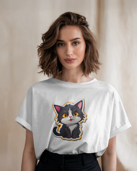 Earth & Thread | Cuddly Kitten 100% Cotton Regular Fit T-Shirt - Premium 180 GSM Adorable Pet Graphic Tee