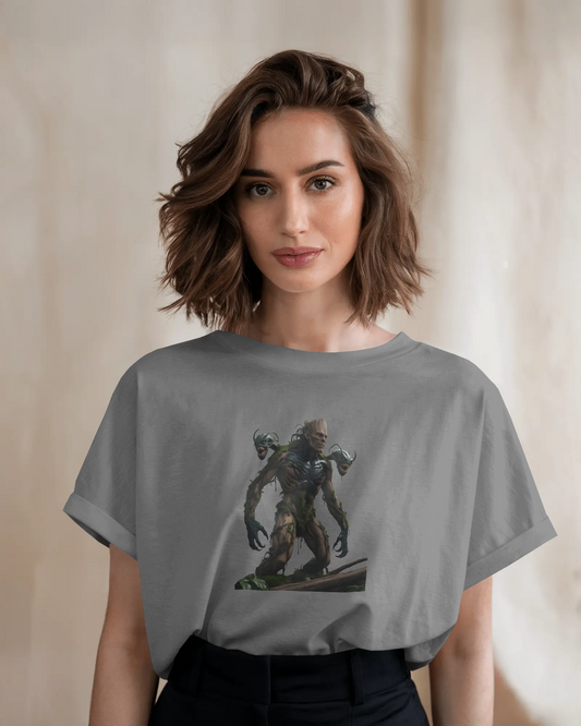 Earth & Thread | Cyber Creature 100% Cotton Regular Fit T-Shirt - Premium 180 GSM Sci-Fi Graphic Tee