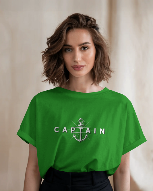Earth & Thread | Captain 100% Cotton Regular Fit T-Shirt - Premium 180 GSM Nautical Leadership Graphic Tee