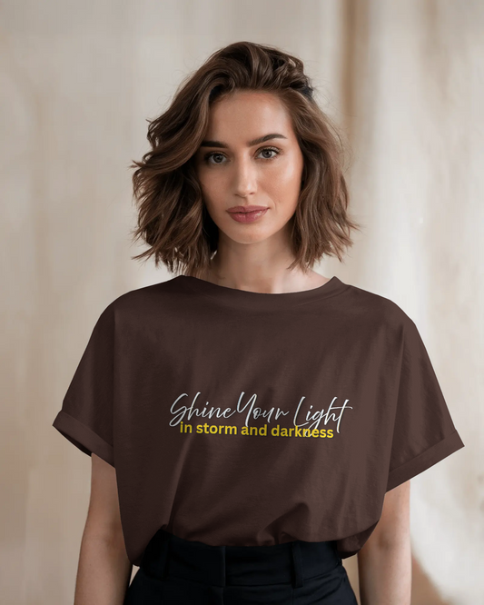 Earth & Thread | Shine Your Light 100% Cotton Regular Fit T-Shirt - Premium 180 GSM Inspirational Graphic Tee