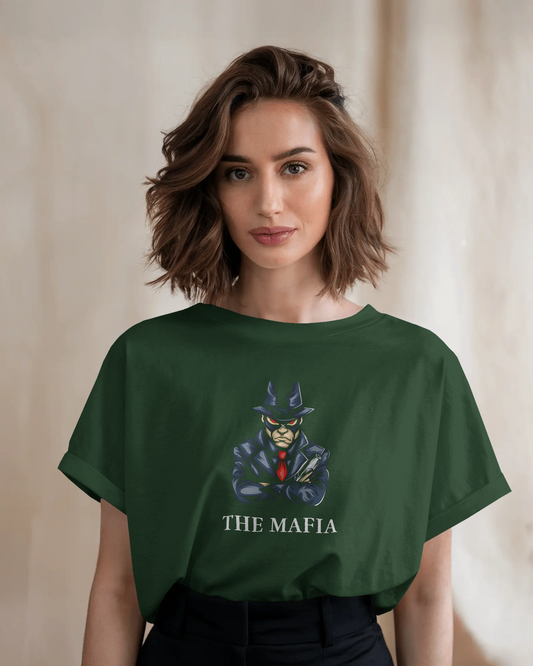 Earth & Thread | The Mafia 100% Cotton Regular Fit T-Shirt - Premium 180 GSM Gangster Persona Graphic Tee