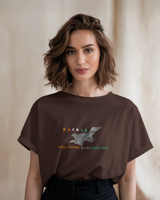 Earth & Thread | Rafale Silent Thunder 100% Cotton Regular Fit T-Shirt - Premium 180 GSM Fighter Jet Graphic Tee
