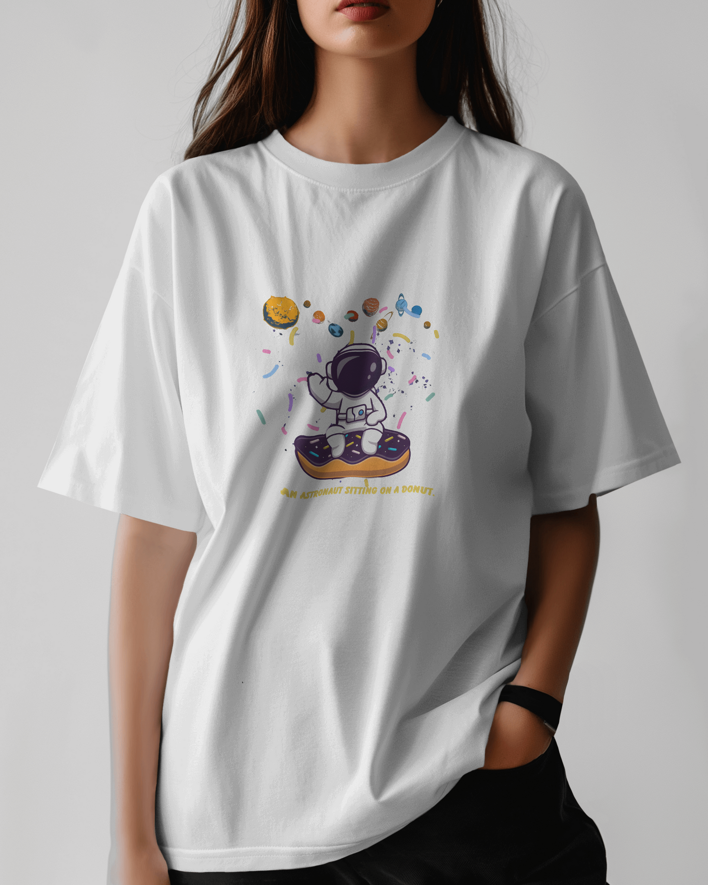 Explore the Unknown in Oversized Comfort – Astronaut Tee