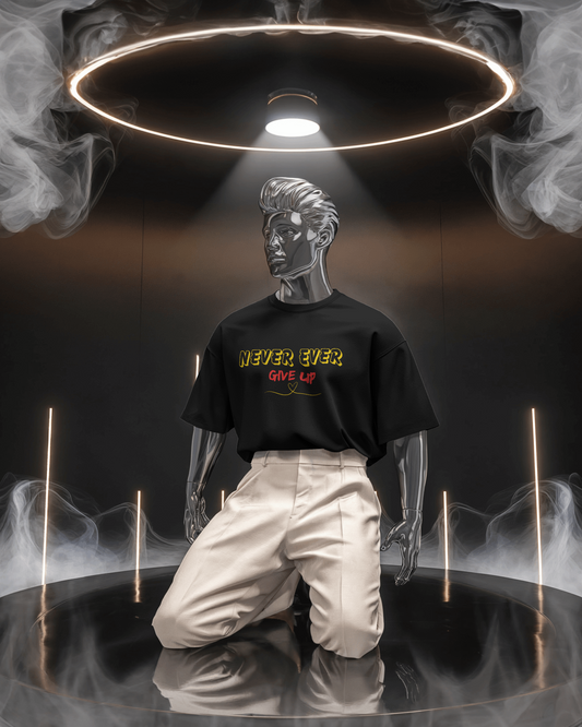 Oversized French Terry – Never Ever Give Up Tee