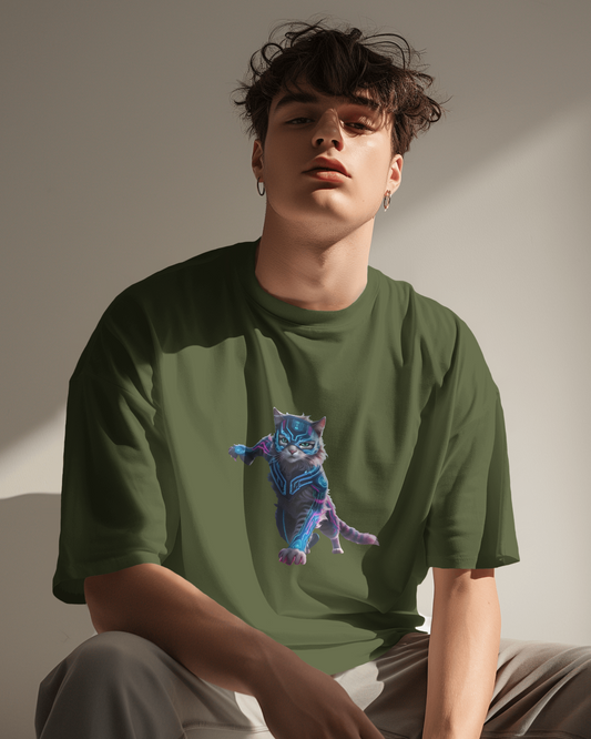 Oversized French Terry – Fierce Feline Tee