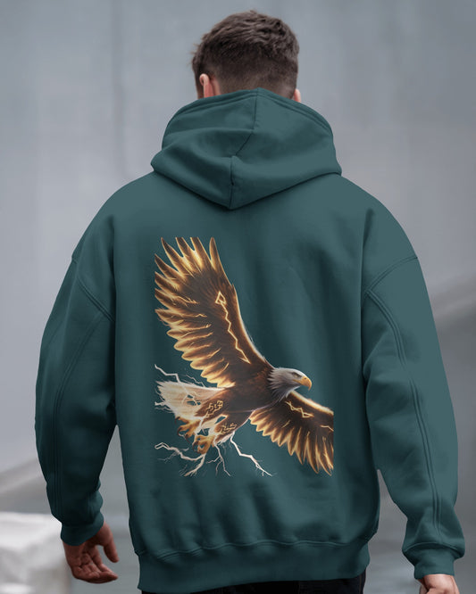 Oversized Hoodie – Black Eagle Lightning Edition