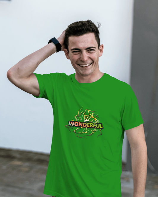 Earth & Thread | Wonderful 100% Cotton Regular Fit T-Shirt - Premium 180 GSM Positive Energy Graphic Tee