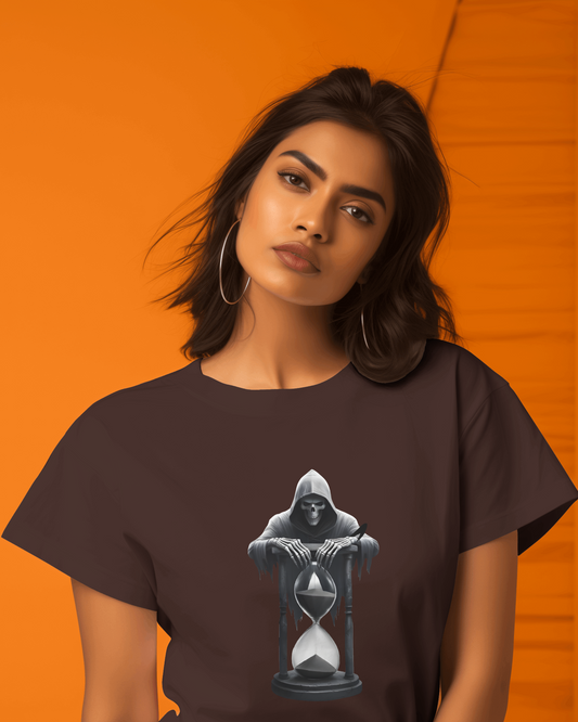 Earth & Thread | Reaper Hourglass 100% Cotton Regular Fit T-Shirt - Premium 180 GSM Dark Academia Graphic