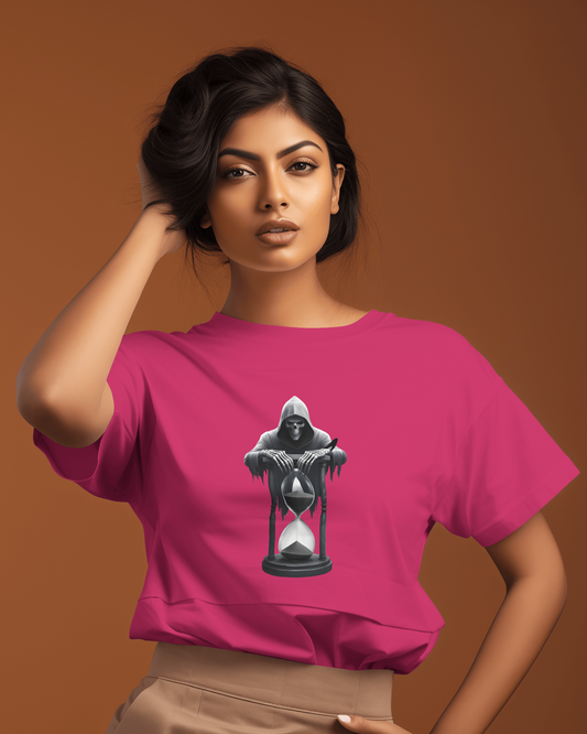 Earth & Thread | Reaper Hourglass 100% Cotton Regular Fit T-Shirt - Premium 180 GSM Dark Academia Graphic