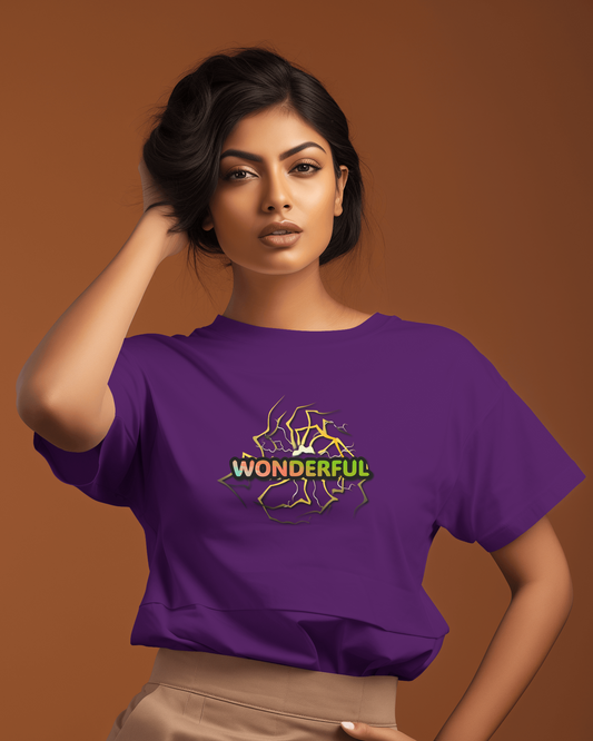 Earth & Thread | Wonderful 100% Cotton Regular Fit T-Shirt - Premium 180 GSM Positive Energy Graphic Tee