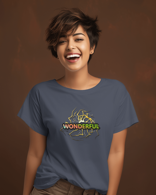 Earth & Thread | Wonderful 100% Cotton Regular Fit T-Shirt - Premium 180 GSM Positive Energy Graphic Tee
