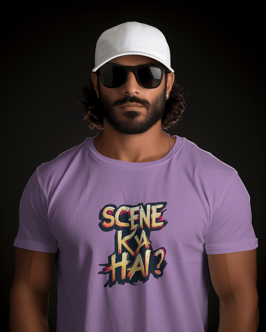 Earth & Thread | SCENE KYA HAI? 100% Cotton Regular Fit T-Shirt - Premium 180 GSM Cultural Tee