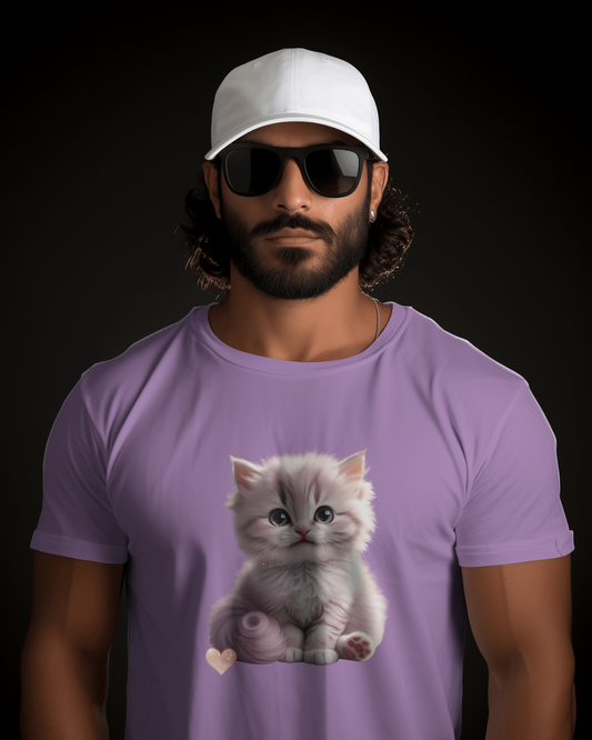Earth & Thread | Cute Kitten 100% Cotton Regular Fit T-Shirt - Premium 180 GSM Adorable Pet Graphic