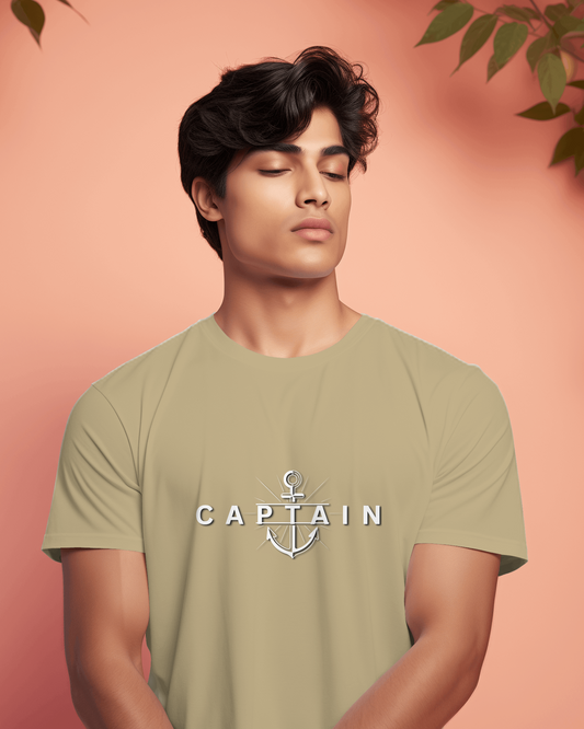 Earth & Thread | Captain 100% Cotton Regular Fit T-Shirt - Premium 180 GSM Nautical Leadership Graphic Tee