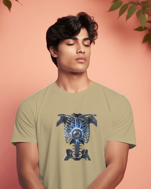 Earth & Thread | Core Energy Ribcage 100% Cotton Regular Fit T-Shirt - Premium 180 GSM Anatomical Graphic