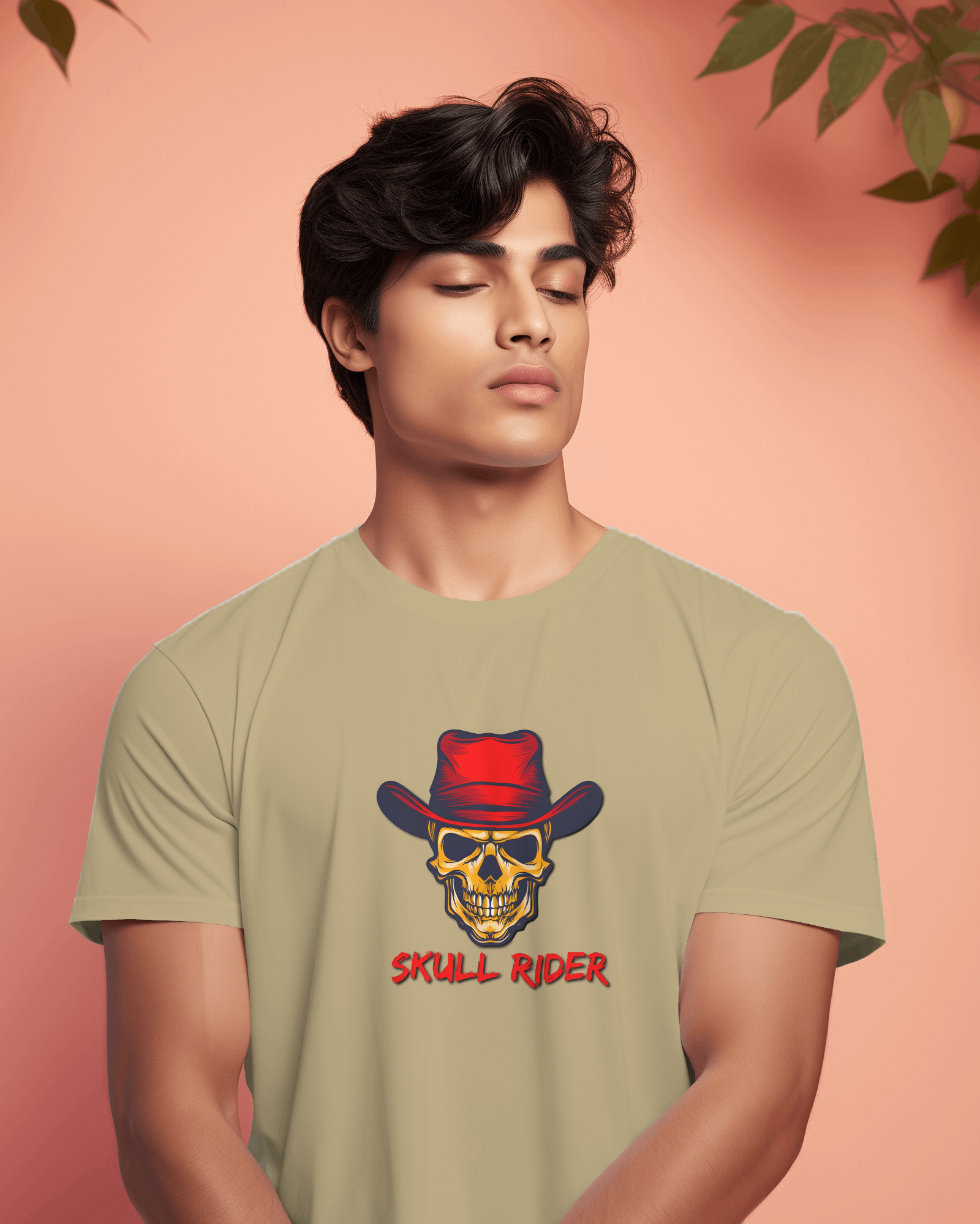 Earth & Thread | Skull Rider 100% Cotton Regular Fit T-Shirt - Premium 180 GSM Edgy Western Graphic Tee