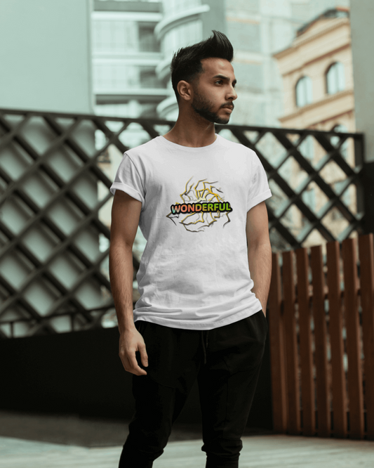 Earth & Thread | Wonderful 100% Cotton Regular Fit T-Shirt - Premium 180 GSM Positive Energy Graphic Tee