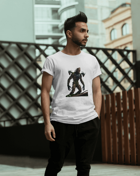 Earth & Thread | Cyber Creature 100% Cotton Regular Fit T-Shirt - Premium 180 GSM Sci-Fi Graphic Tee