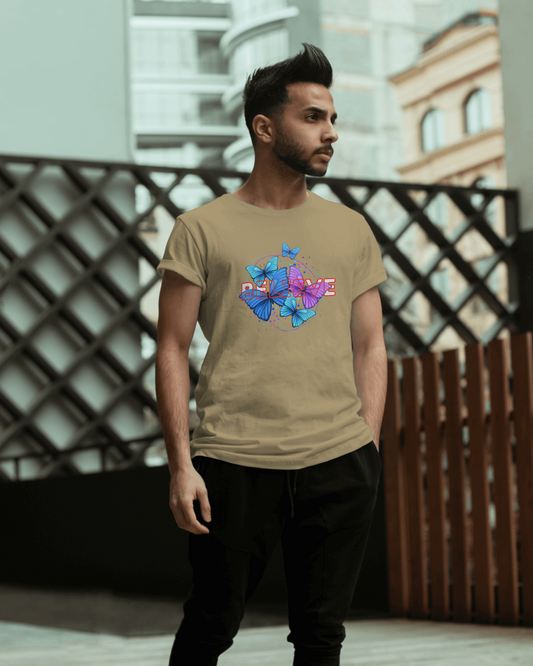Earth & Thread | Believe Butterflies 100% Cotton Regular Fit T-Shirt - Premium 180 GSM Inspirational Nature Graphic Tee