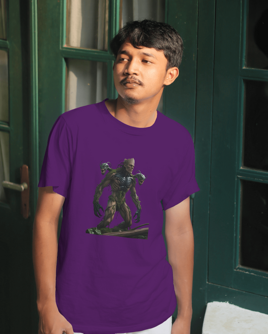 Earth & Thread | Cyber Creature 100% Cotton Regular Fit T-Shirt - Premium 180 GSM Sci-Fi Graphic Tee