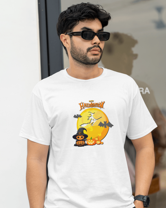 Hauntingly Smooth Comfort – Flying Witch Halloween Tee