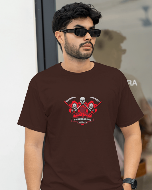 Earth & Thread | Devil Trio 100% Cotton Regular Fit T-Shirt - Premium 180 GSM Edgy Graphic Tee