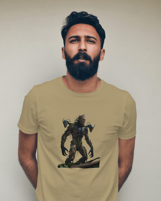 Earth & Thread | Cyber Creature 100% Cotton Regular Fit T-Shirt - Premium 180 GSM Sci-Fi Graphic Tee