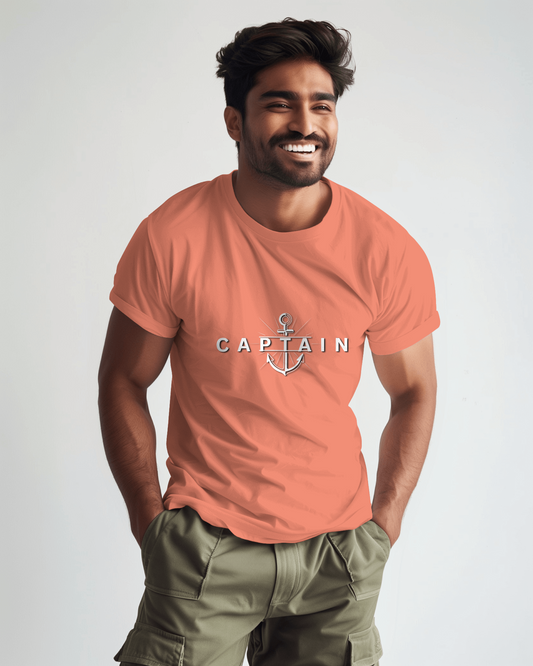 Earth & Thread | Captain 100% Cotton Regular Fit T-Shirt - Premium 180 GSM Nautical Leadership Graphic Tee