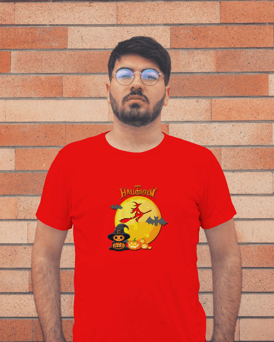 Hauntingly Smooth Comfort – Flying Witch Halloween Tee
