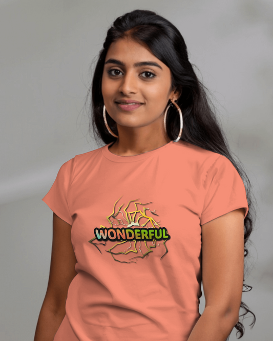 Earth & Thread | Wonderful 100% Cotton Regular Fit T-Shirt - Premium 180 GSM Positive Energy Graphic Tee