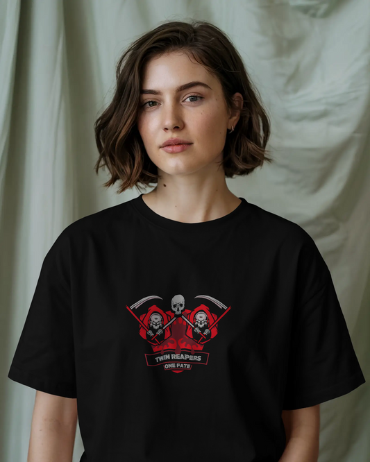 Earth & Thread | Devil Trio 100% Cotton Regular Fit T-Shirt - Premium 180 GSM Edgy Graphic Tee