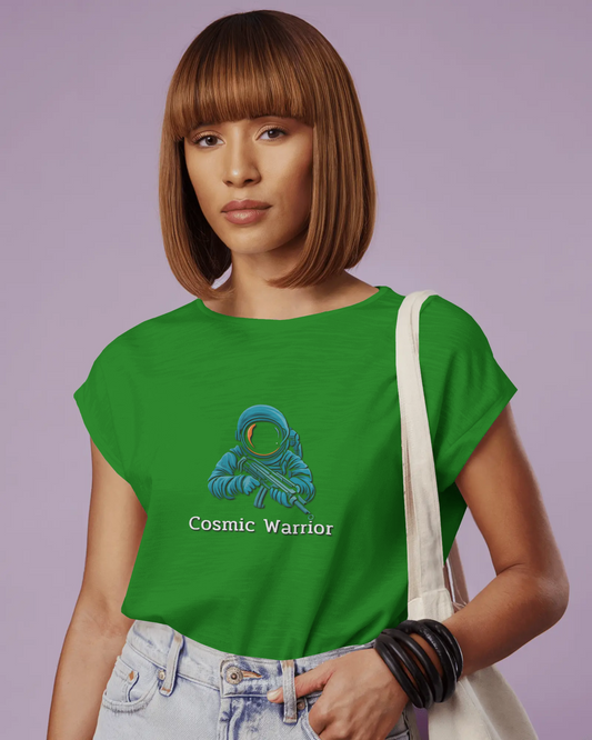 Earth & Thread | Cosmic Warrior 100% Cotton Regular Fit T-Shirt - Premium 180 GSM Space Adventure Graphic Tee